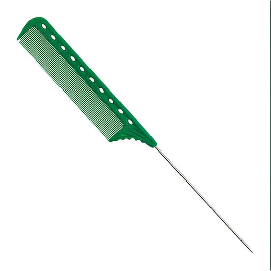 YS Park Comb 112, Super Stainless Steel Thin Pin Tint Comb Green