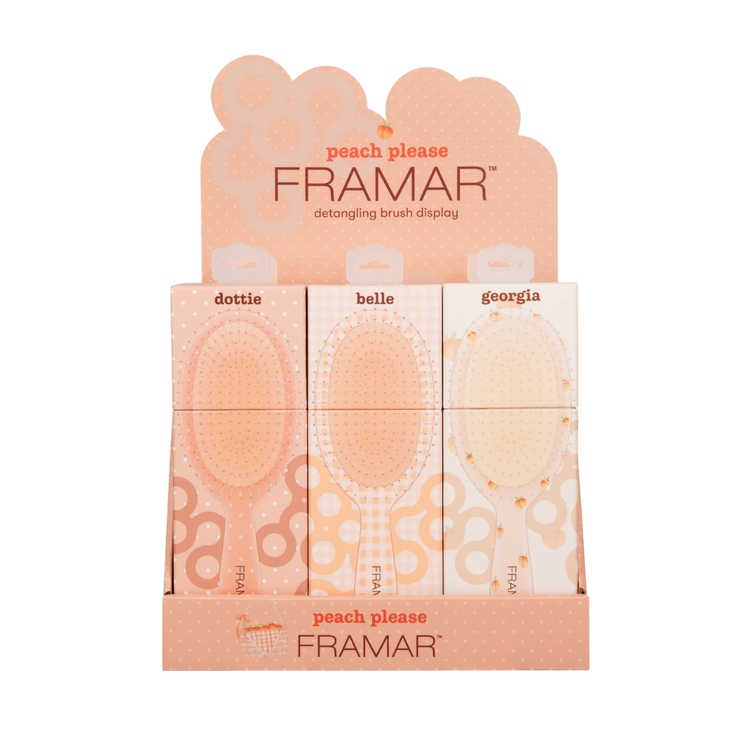 Peach Please 9PC Detangle Brush Display:FRAMAR