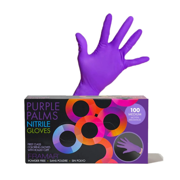Purple Palms Nitrile Gloves:FRAMAR